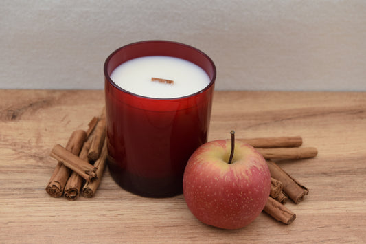 Apple & Cinnamon Soy Wax Candle, with Wooden Wick