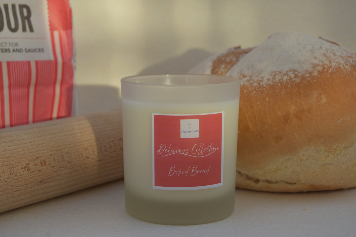 Baked Bread Soy Wax Candle, with Wooden Wick - Cluaran Crafts