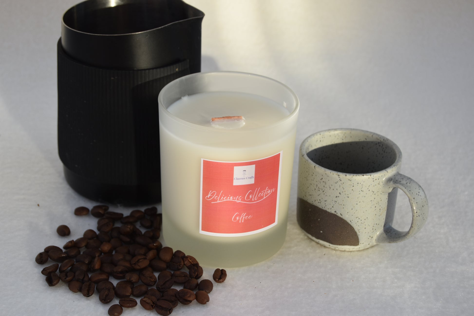 Coffee Soy Wax Candle, with Wooden Wick - Cluaran Crafts