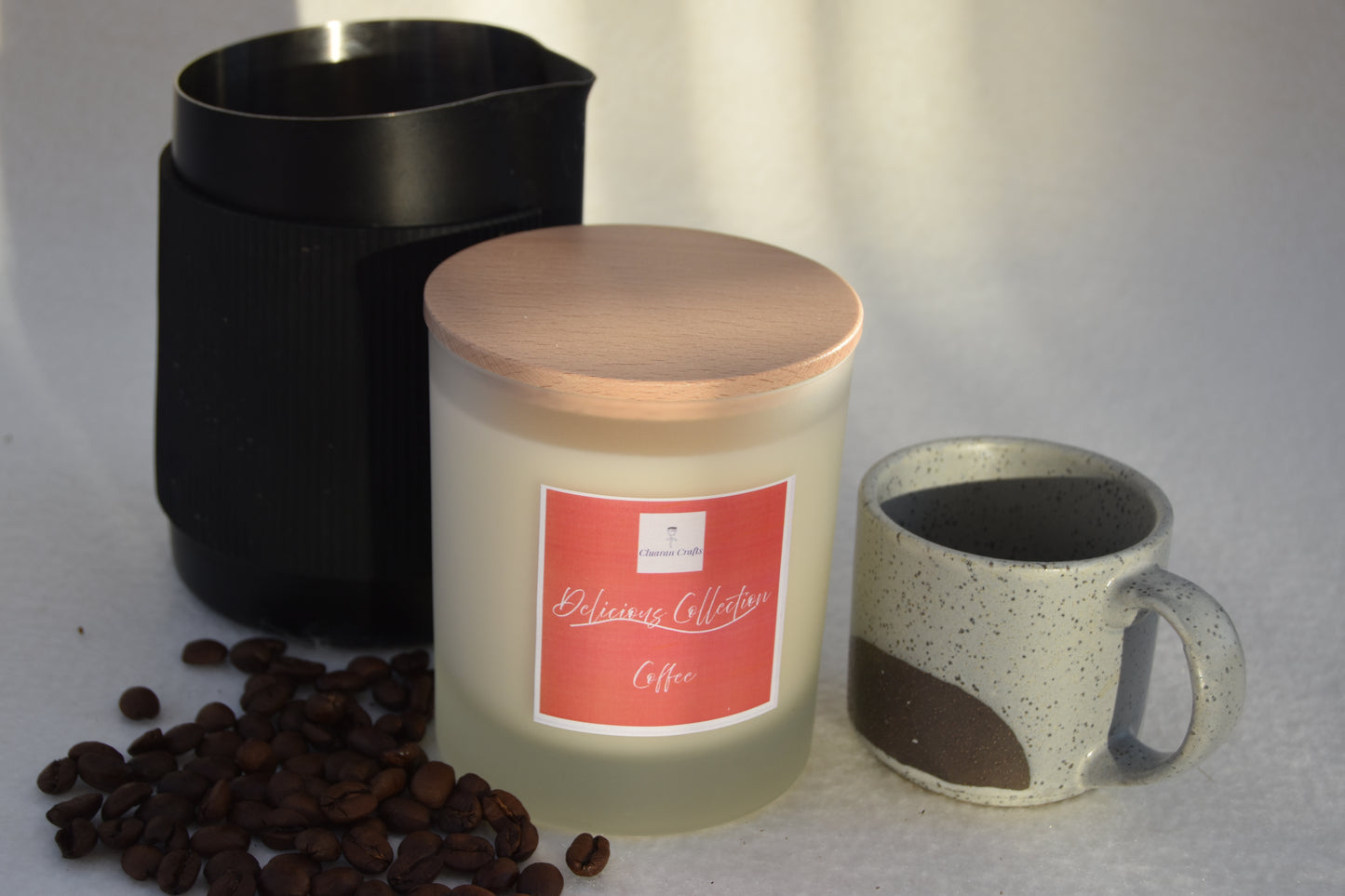 Coffee Soy Wax Candle, with Wooden Wick - Cluaran Crafts