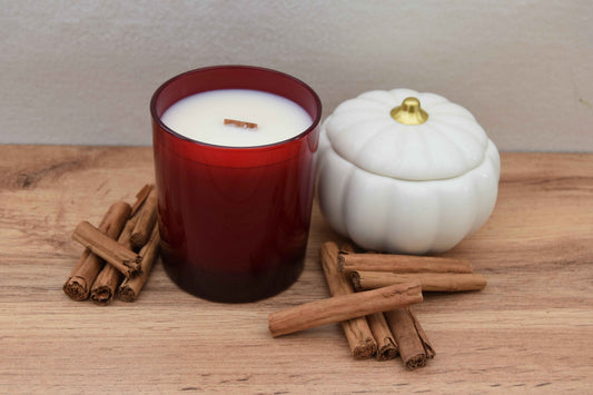 Pumpkin Spice Soy Wax Candle, with Wooden Wick